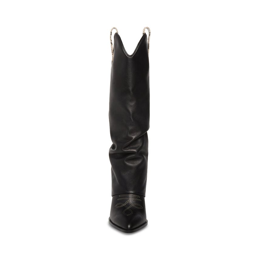 Botas Hasta La Rodilla Steve Madden Lassy Cuero Mujer Negras | ES YS3492